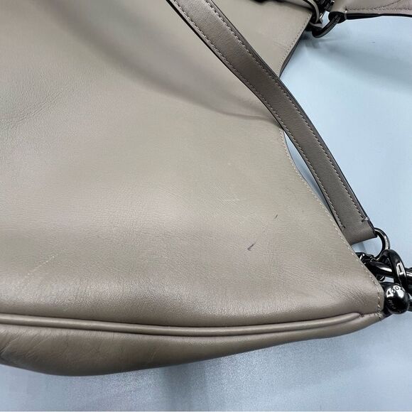 Coach Mae Nomad Taupe Leather Shoulder Bag Medium Women’s Hobo Purse Handbag - Picture 7 of 12